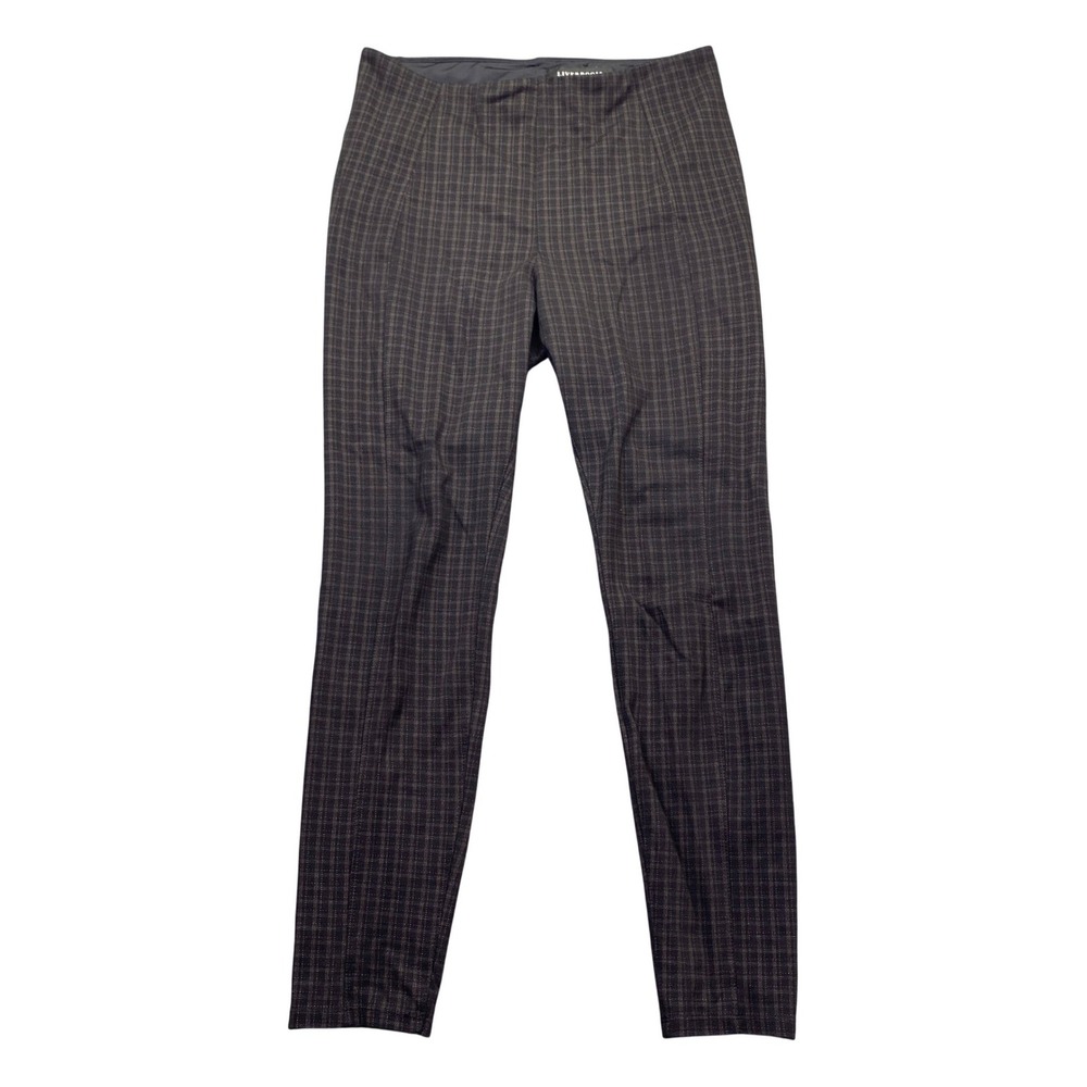 Liverpool Black Gray Plaid Skinny Trousers Pants Size 8 LM2121ZZ Career Preppy